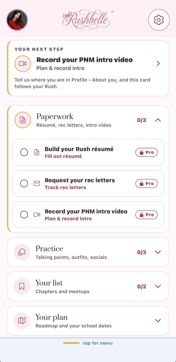 Rush Prep: your next step, paperwork, practice, your list and your plan