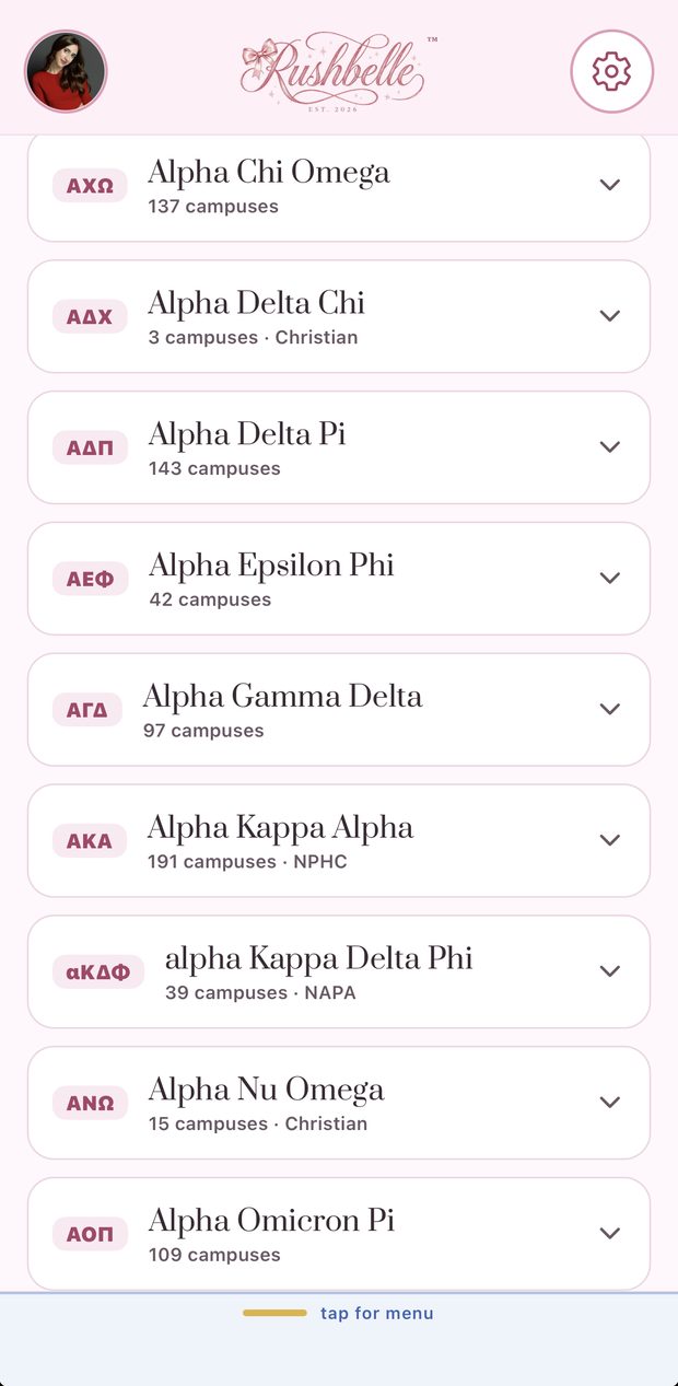 Browse by sorority: every chapter and how many campuses it is on